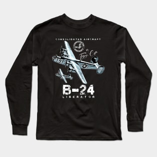 B24 Liberator The Flying Coffin WW2 Heavy Bomber Aircraft Long Sleeve T-Shirt